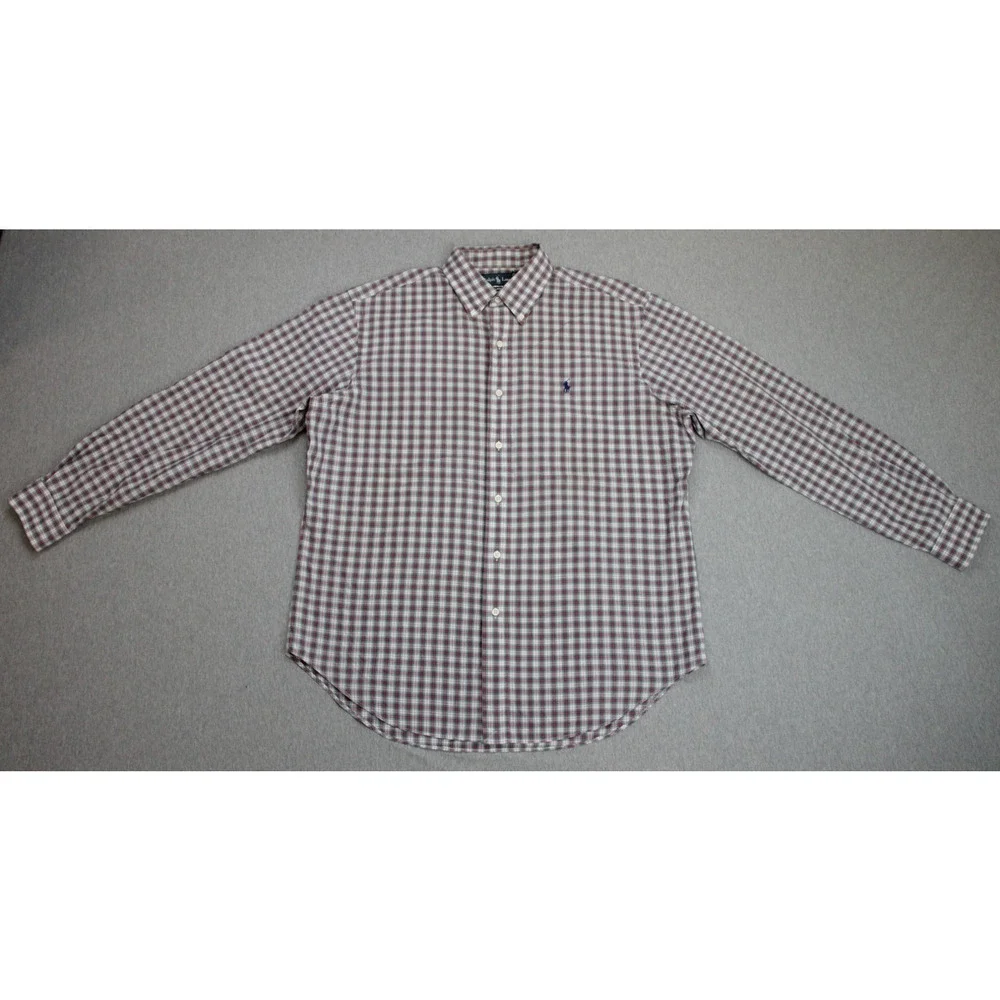 Ralph Lauren Shirt Mens Size‎ L Plaid Long Sleeve Cotton Classic Fit Button-Down